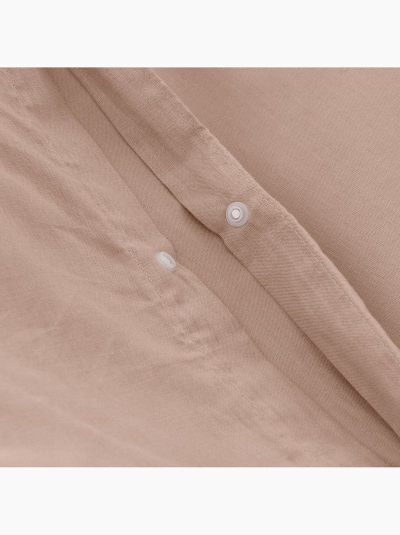 Parure de housse de couette 100% coton, avec taie(s) d’oreiller, unie - Gamusi. Rose - Kiabi