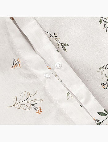 Parure de housse de couette 100% coton motif floral, taie d'oreiller incluse - Gamusi