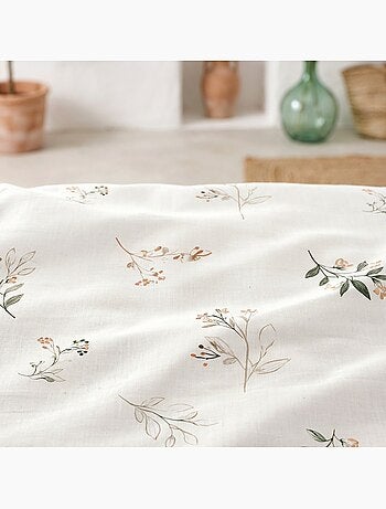 Parure de housse de couette 100% coton motif floral, taie d'oreiller incluse - Gamusi