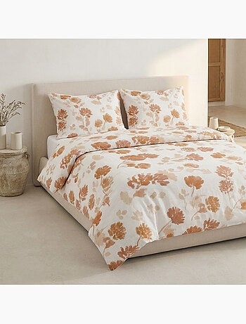 Parure de housse de couette 100% coton motif floral, taie d'oreiller incluse - Gamusi