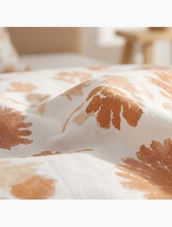 Parure de housse de couette 100% coton motif floral, taie d'oreiller incluse - Gamusi
