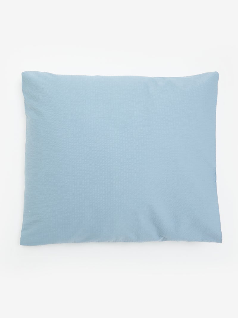 Parure de lit 1 personne - 140 x 200 cm en seersucker Bleu - Kiabi