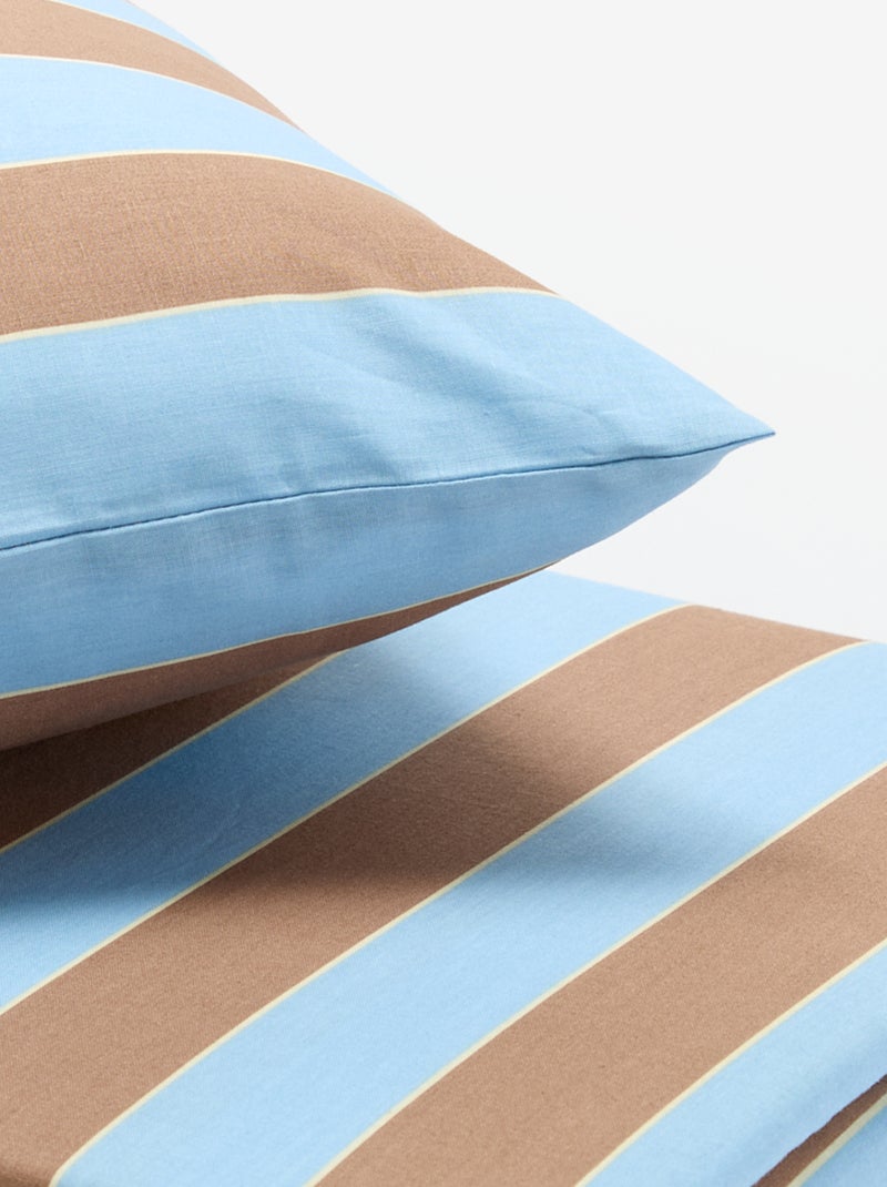Parure de lit 1 personne (140 x 200 cm) en coton Bleu - Kiabi