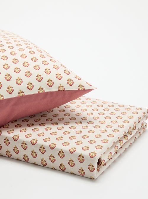 Parure de lit 1 personne (140 x 200 cm) en coton - Kiabi Parure de lit 1 personne (140 x 200 cm) en coton - Kiabi