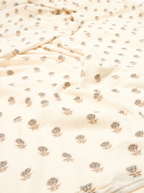Parure de lit 1 personne 140 x 200 cm en gaze de coton - Kiabi
