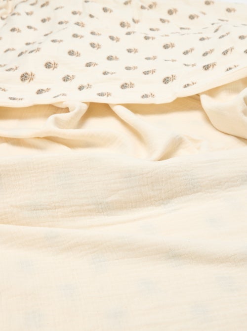 Parure de lit 1 personne 140 x 200 cm en gaze de coton - Kiabi