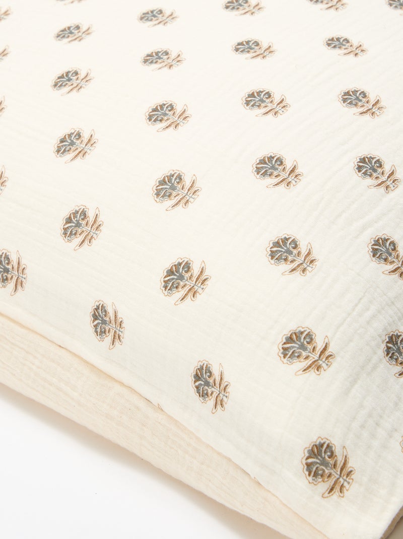 Parure de lit 1 personne 140 x 200 cm en gaze de coton Jaune - Kiabi
