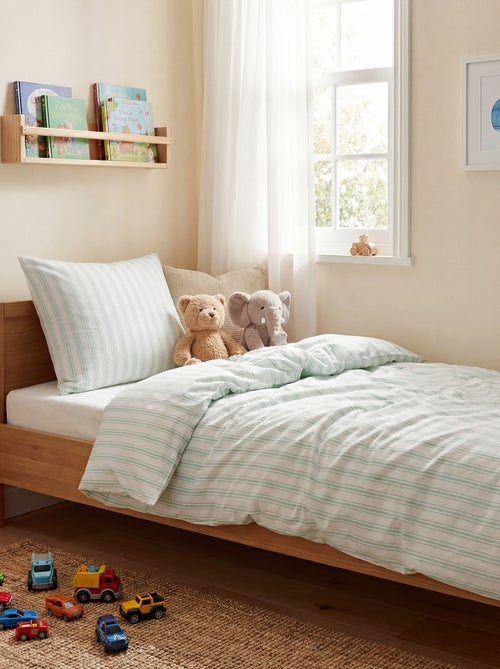 Parure de lit 1 personne (140 x 200cm) en coton 57 fils - Kiabi Home - Kiabi