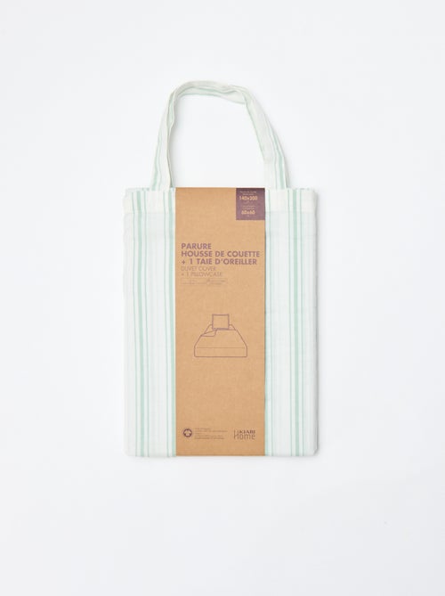 Parure de lit 1 personne (140 x 200cm) en coton 57 fils - Kiabi Home - Kiabi