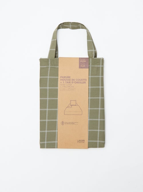 Parure de lit 1 personne (140 x 200cm) en coton 57 fils - Kiabi Home - Kiabi