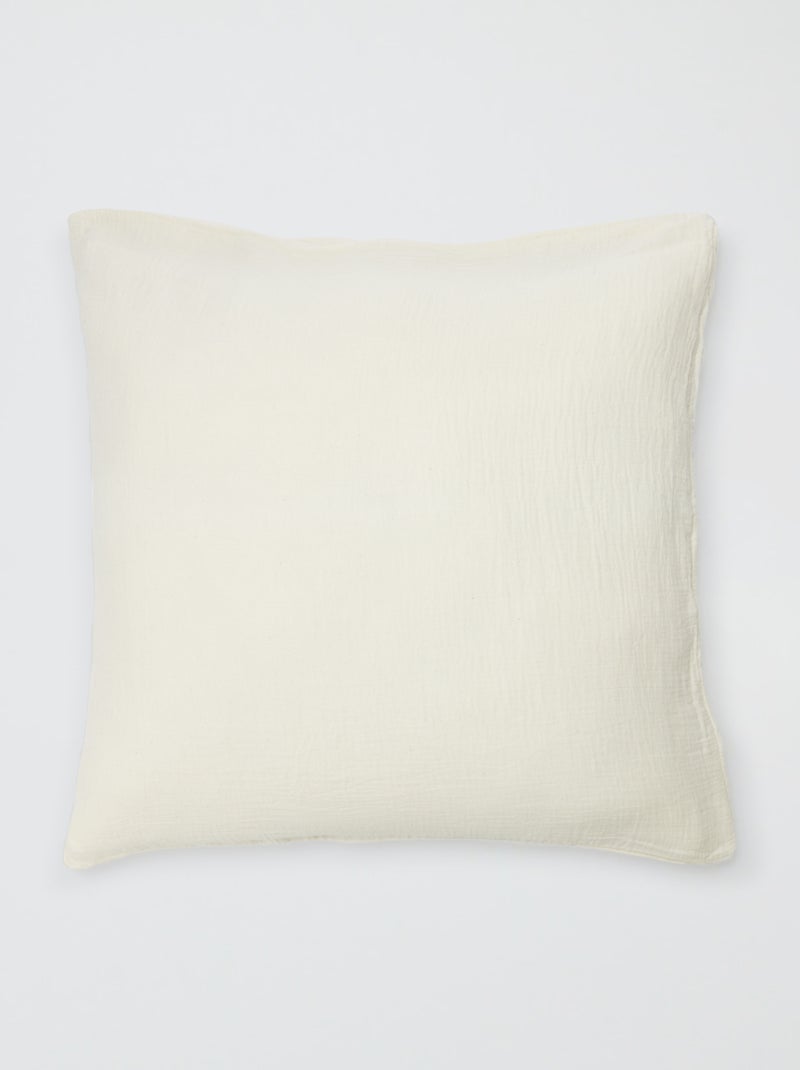 Parure de lit 1 personne (140 x 200cm) en gaze de coton - Kiabi Home Blanc cassé - Kiabi