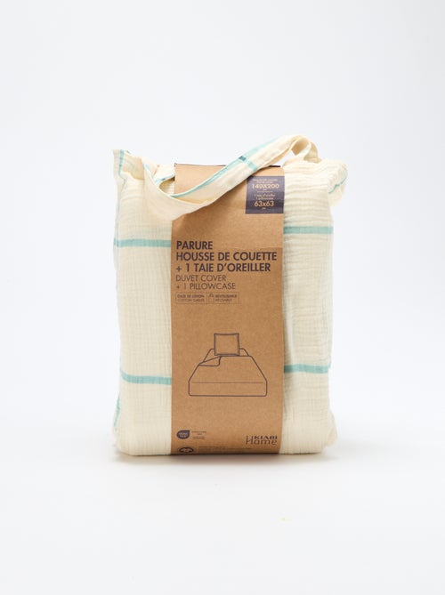 Parure de lit 1 personne (140 x 200cm) en gaze de coton - Kiabi Home - Kiabi