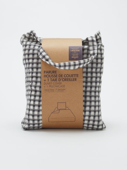 Parure de lit 1 personne (140 x 200cm) en gaze de coton - Kiabi Home - Kiabi