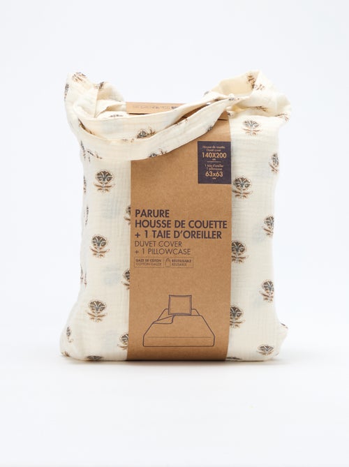 Parure de lit 1 personne (140 x 200cm) en gaze de coton - Kiabi Home - Kiabi