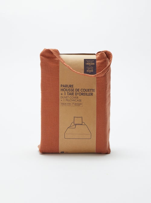 Parure de lit 1 personne (140 x 200cm) en gaze de coton - Kiabi Home - Kiabi