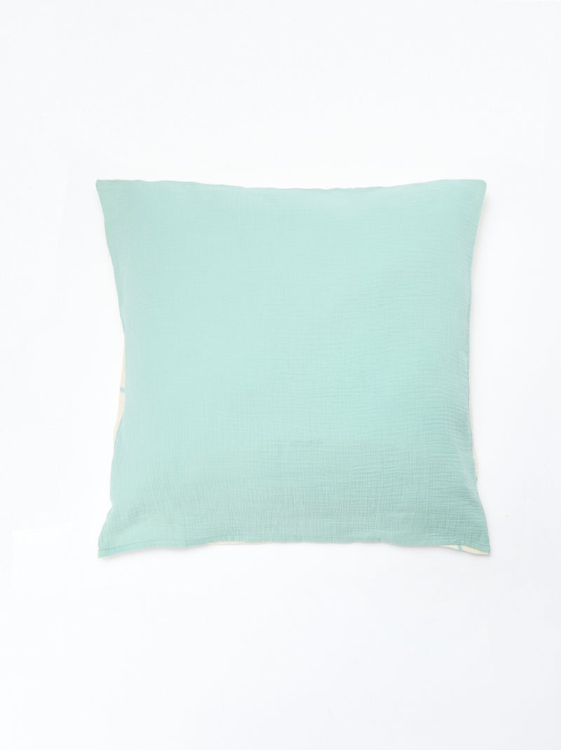Parure de lit 1 personne 140 x 200cm en gaze de coton Bleu - Kiabi