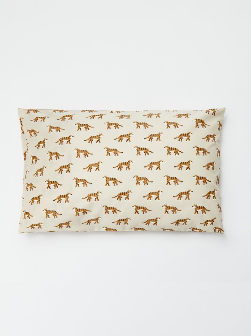 Parure de lit 1 personne 140x200 cm en coton Beige - Kiabi