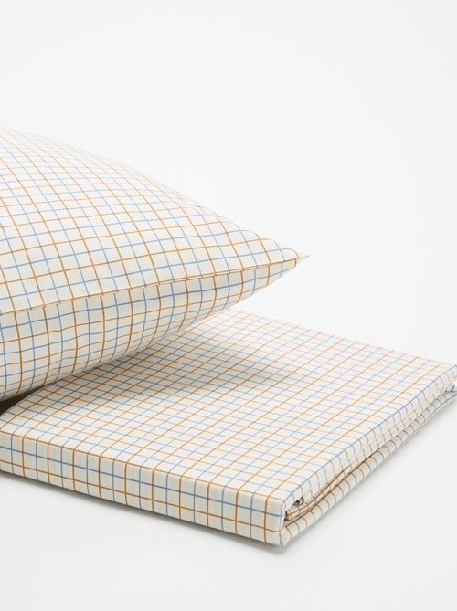 Parure de lit 1 personne 140x200 cm en coton - Kiabi Parure de lit 1 personne 140x200 cm en coton - Kiabi