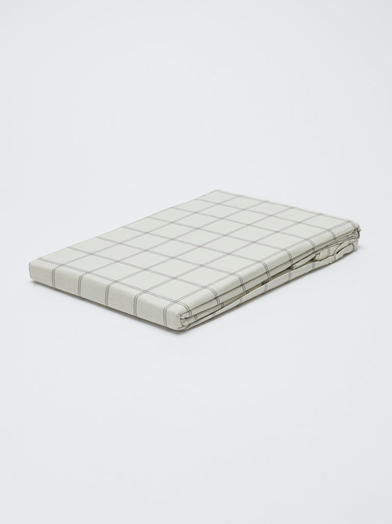 Parure de lit 1 personne 140x200 cm en coton Blanc/gris - Kiabi