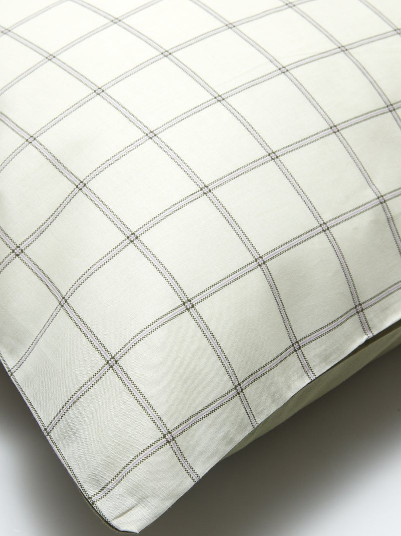 Parure de lit 1 personne 140x200 cm en coton Blanc/gris - Kiabi