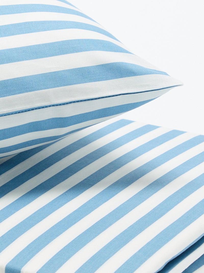 Parure de lit 1 personne 140x200 cm en coton Bleu - Kiabi