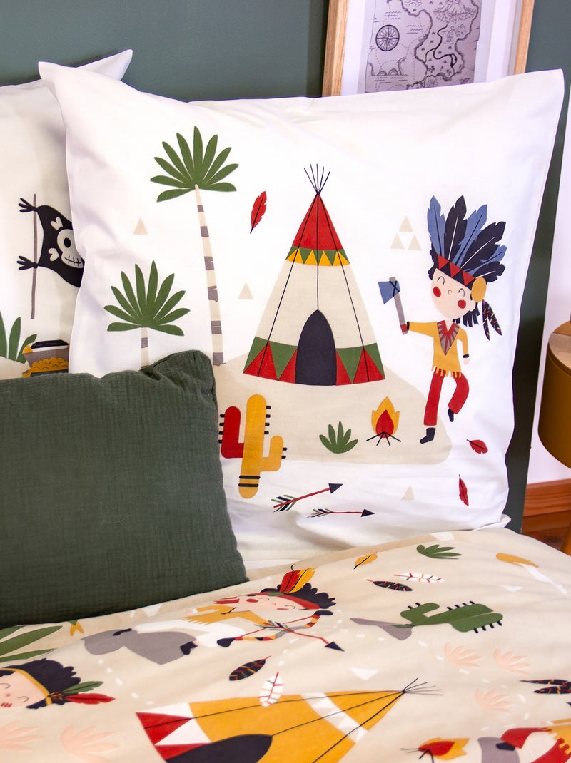 Parure de lit 1 personne 2 pièces - 1 housse de couette + 1 taie d'oreiller Beige - Kiabi