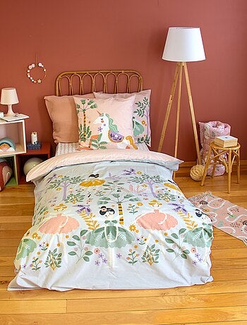 Parure de lit 1 personne 2 pièces : housse de couette + taie d'oreiller
