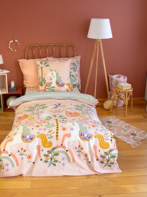 Parure de lit 1 personne 2 pièces : housse de couette + taie d'oreiller - Kiabi