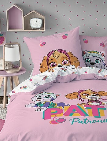Parure de lit 1 personne 2 pièces 'Pat'Patrouille' : housse de couette + taie d'oreiller