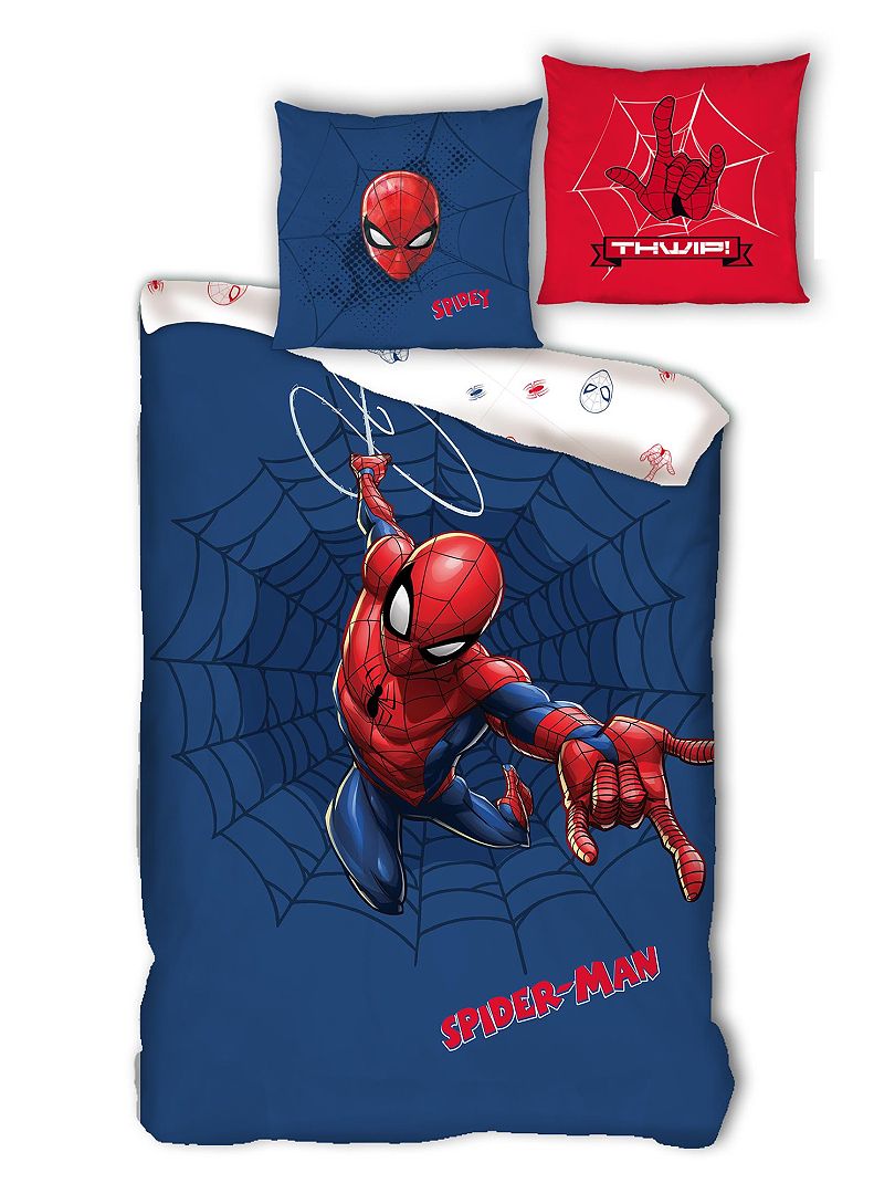Parure de lit 1 personne 'Spider-Man' bleu - Kiabi