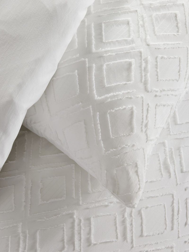 Parure de lit 2 personnes - 1 housse de couette + 2 taies d'oreiller Blanc - Kiabi