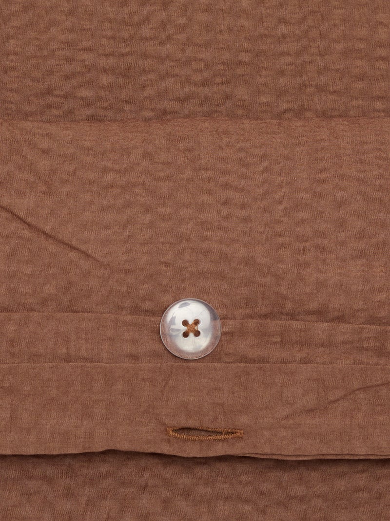 Parure de lit 2 personnes - 200 x 200 cm en seersucker Marron - Kiabi