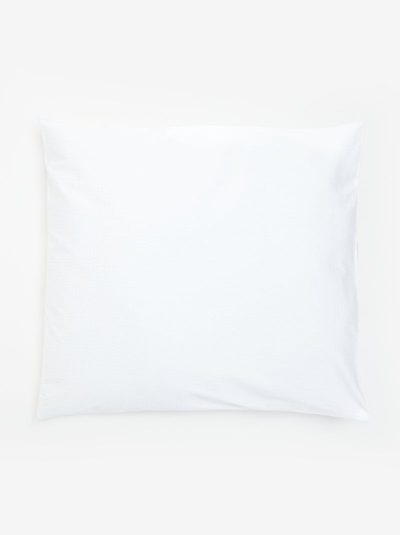 Parure de lit 2 personnes -240 x 220 cm en seersucker Blanc - Kiabi