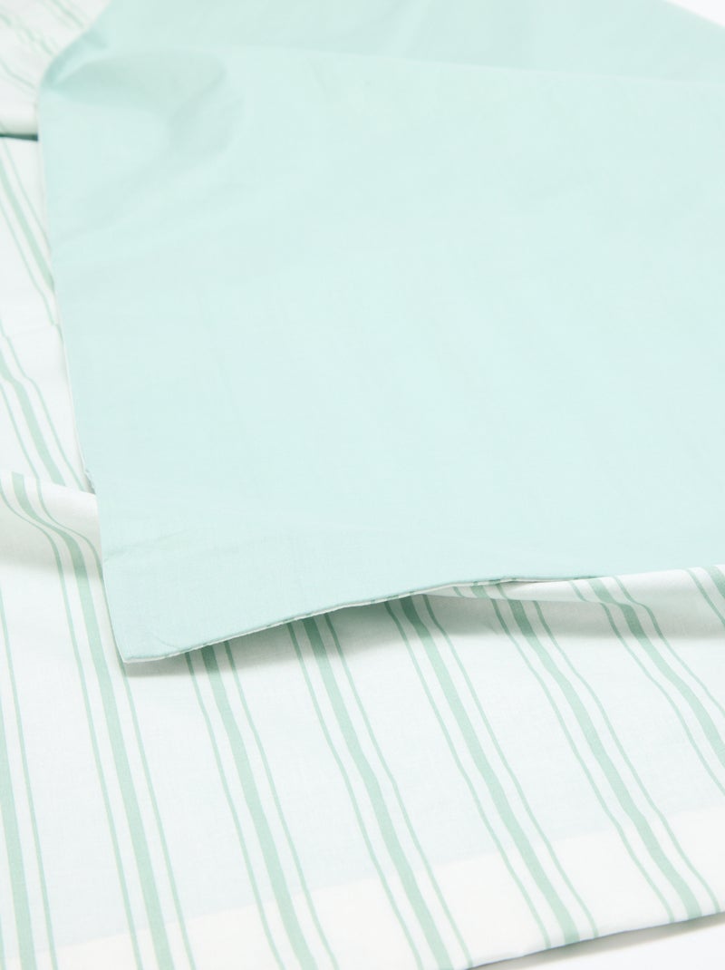 Parure de lit 2 personnes (200x200 cm) - Kiabi Home Bleu - Kiabi