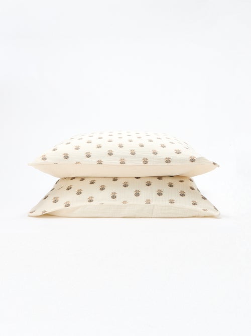 Parure de lit 2 personnes (200x200 cm) en gaze de coton - Kiabi Home - Kiabi