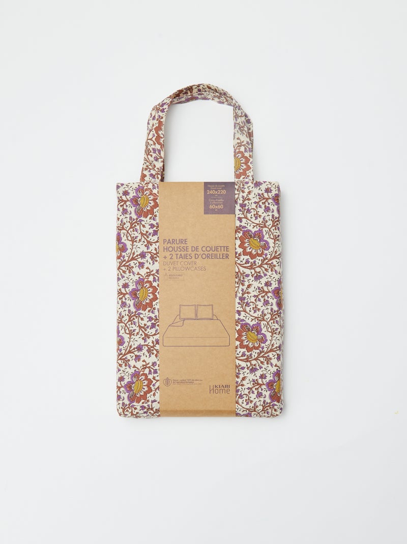 Parure de lit 2 personnes (240 x 220cm) en coton - Kiabi Home Beige - Kiabi