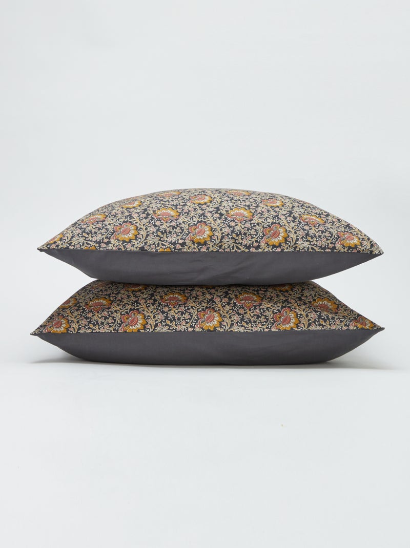 Parure de lit 2 personnes 240 x 220cm en coton 57 fils - Kiabi Home Gris - Kiabi