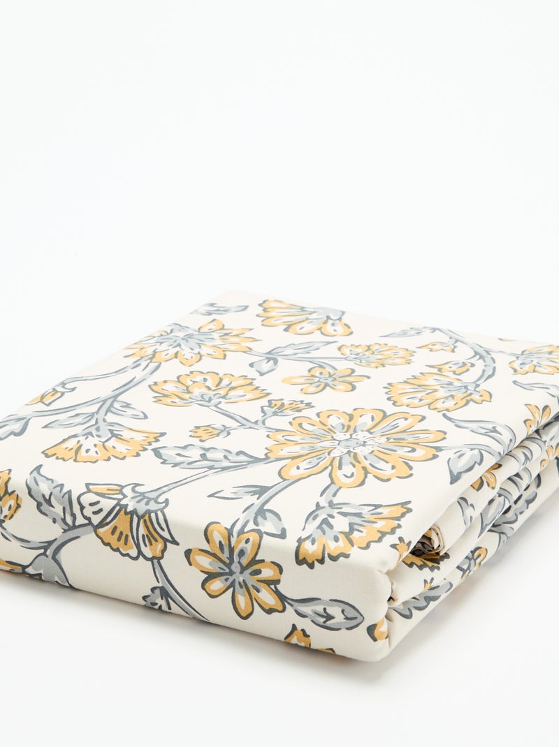 Parure de lit 2 personnes (240 x 220cm) en coton Jaune - Kiabi