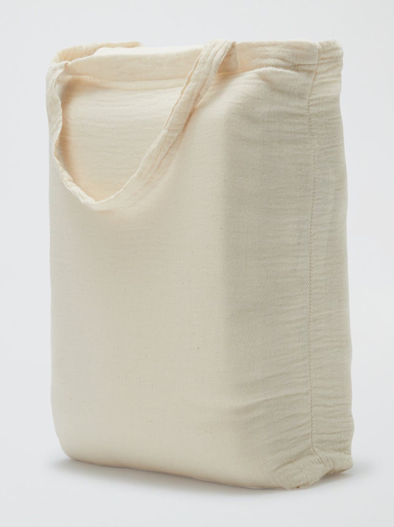 Parure de lit 2 personnes (240 x 220cm) en gaze de coton - Kiabi Home Blanc cassé - Kiabi