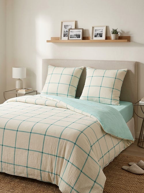 Parure de lit 2 personnes (240 x 220cm) en gaze de coton - Kiabi Home - Kiabi