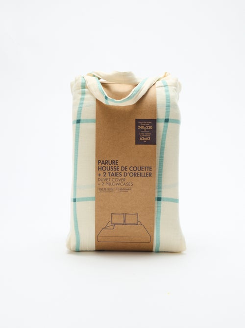 Parure de lit 2 personnes (240 x 220cm) en gaze de coton - Kiabi Home - Kiabi