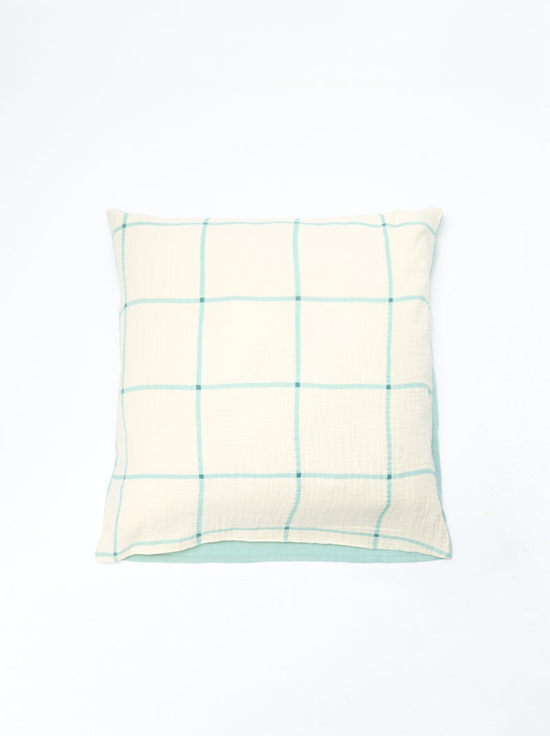Parure de lit 2 personnes (240 x 220cm) en gaze de coton - Kiabi Home Bleu - Kiabi