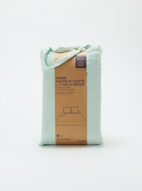 Parure de lit 2 personnes (240 x 220cm) en gaze de coton - Kiabi Home - Kiabi