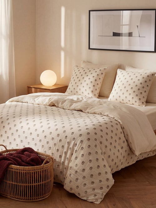 Parure de lit 2 personnes (240 x 220cm) en gaze de coton - Kiabi Home - Kiabi
