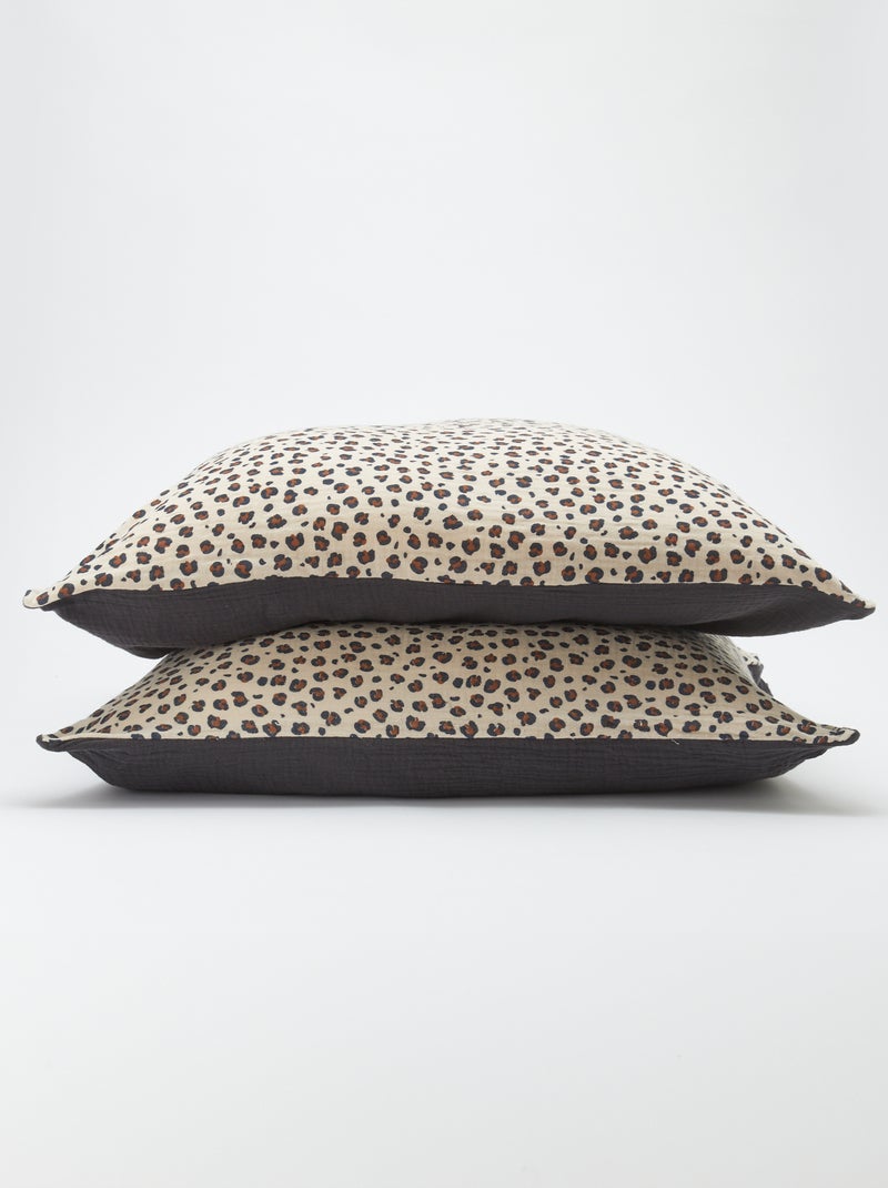 Parure de lit 2 personnes (240 x 220cm) en gaze de coton - Kiabi Home Leopard - Kiabi