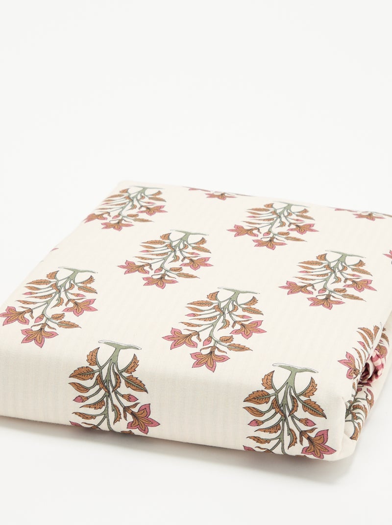 Parure de lit 2 personnes 240x220 cm en coton Rose - Kiabi