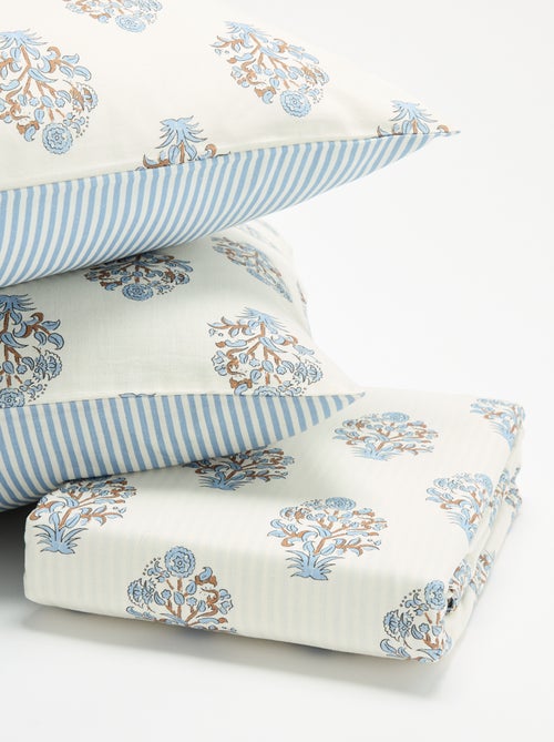 Parure de lit 2 personnes 260x240 cm en coton - Kiabi