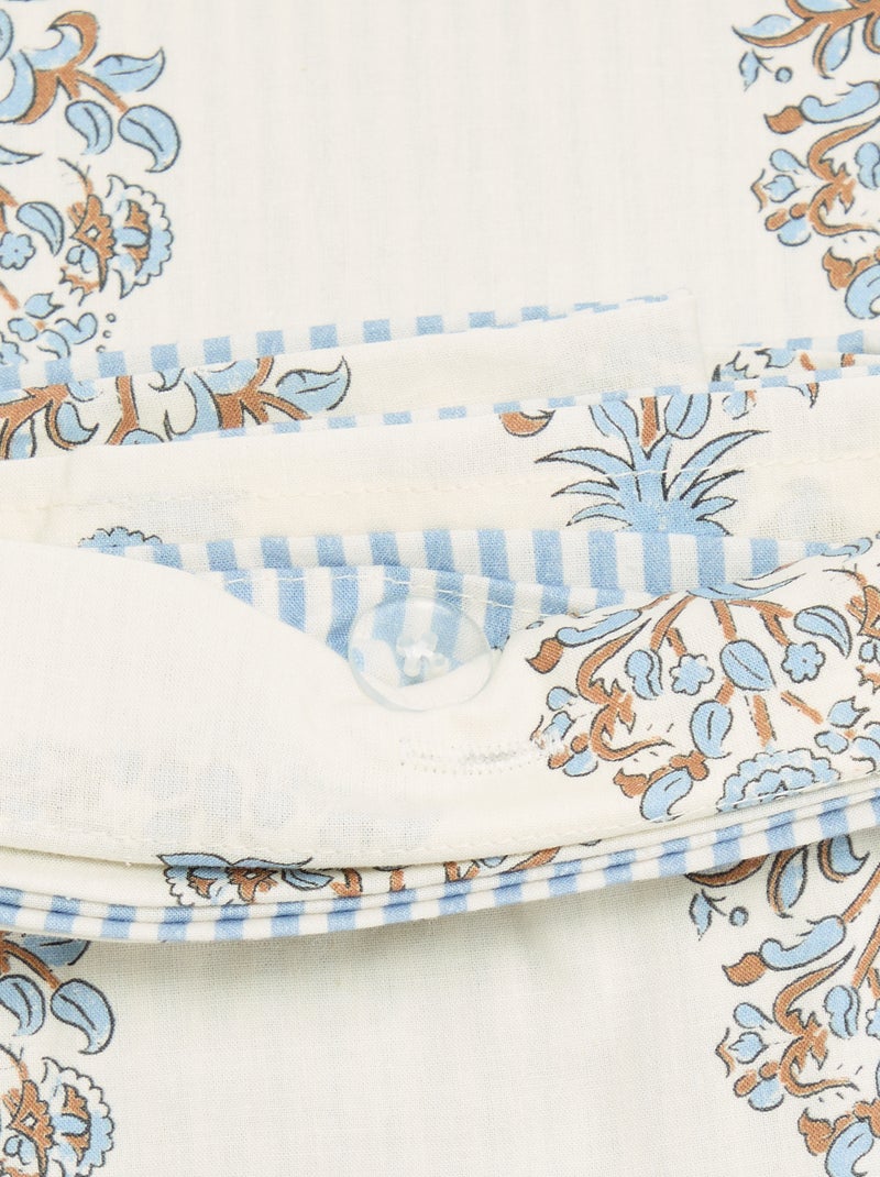 Parure de lit 2 personnes 260x240 cm en coton Bleu - Kiabi