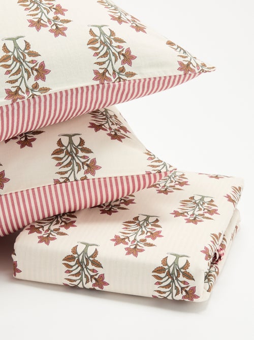 Parure de lit 2 personnes 260x240 cm en coton - Kiabi