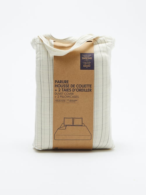 Parure de lit 2 personnes (260x240cm) en gaze de coton - Kiabi Home - Kiabi